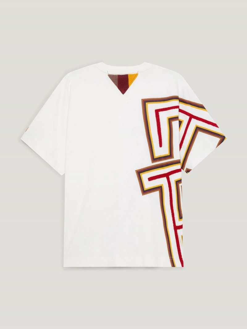 Tommy Hilfiger X Pendleton Valley Stripe Monogram Boxy T-shirt Herr Vita | 167-SNXPKG